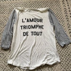 Jcrew 3/4 sleeve graphic tee